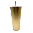Starbucks Gold Cup Tumbler Venti Winter Holiday 2019 24 Oz  Rare White W  Straw