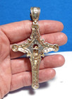 Sterling Silver Clear Stone Very Large Holy Cross Pendant 25 5 Grams 2 X 3 