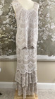 Vtg Damianou Usa 2 Pc Formal Wedding Shimmer Lace Skirt tank Tiered Outfit Xl