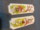 Vintage Pair Mcm 1970 s Ceramic Mushroom Wallhanging Pannels Japan 9 3 4 