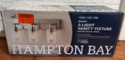 Hampton Bay Regan 21  Brushed Nickel Bathroom Vanity Light W clear Glass Shades