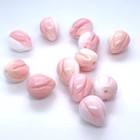 2pc - Natural Pink Shell Lotus Baby Flower Carved Bead 10x13mm New Diy Design