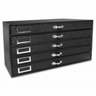 Novel Box 5 Drawer Jewelry Hobby Organizer Display Case W grey Flocked Compart