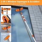4-24 Ft Window Washing Kit Extension Pole long Squeegee Microfiber Scrubber 2in1