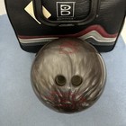 Brunswick Gray Marbled Axis 14lb Bowling Ball   Black Wave Stripe Bag W rack