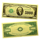 Collectibles 10pcs With Envelope Us 5000 Dollars Gold Foil Plastic Banknotes