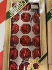 Pyramid Red Jumbo Ornaments Glass Ball 1 75  Christmas 35pc Vintage In Box