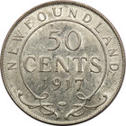 1917 C Canada Newfoundland Silver 50 Cents  About Uncirculated Au  Km  12