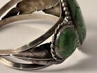Antique Sterling Silver Turquoise Native American Indian Navajo Bracelet Skary D