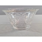 Vintage Clear Etched Glass Bowl Wheat Floral Motif Berry Mayo 4  Wide Pressed