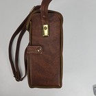 Vintage Pentax Brown Leather Camera Shoulder Bag Two Section Hard Case