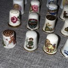 Lot Of 47 Vintage Thimbles Gorham Rr Roma Enesco Gimble   Sons Hh Japan Germany
