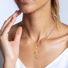 14k Solid Yellow Gold Extra Large Mermaid Pendant Necklace 43 55mm 1-3 4 Inch