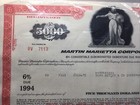 Martin Marietta Corp  - Specimen Stock Certificate - 5000 Shares 1975
