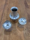 Antique Pair Of Silver Candle Sticks And Bud Vase Marked Hans Jensen   Co 