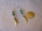 Blue Turquoise And Sterling Silver Native American Navajo Southwestern Earrings
