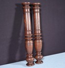 17  Pair Of French Antique Solid Oak Wood Posts pillars trim Salvage