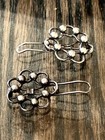 Antique Pair Sterling Silver Floral Motif Hair Clips Barrettes 7 22 Grams