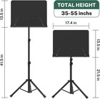 Sheet Music Stand - Full Metal With Carrying Bag Phone Holder