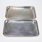 Christofle France Small Minimal Modern Silver Plate Rectangular Serving Trays 8 