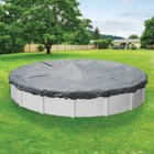 24  Round Above Ground Swimming Pool Mesh Winter Cover 10 Year - Gray