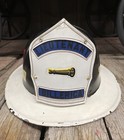 Vintage 50s Cairns Bros Lieutenants Fire Fighter Helmet Bellerica Mass