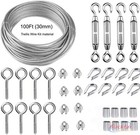 100  Stainless Steel Wire Cable Railing Guy Wire Rope Aircraft Cable Turnbuckles