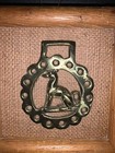 Framed Brass Dog Medallion Parade Hunting Bridle Harness