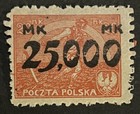 Travelstamps  1923 Poland Surcharge Stamps Scott  196 - Mint Mogh