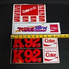 Lot Of 4 Vintage Coca Cola Stickers Wgol 98 Fm K92 Fm Radio Emblem Decals