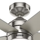 Hunter Fan 44 In Contemporary Brushed Nickel Ceiling Fan W Light And Pull Chain