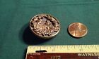 Vintage  Round Large Two-tone Metal Button Unusual 3-d Like Raised Image 1-1 4 