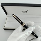 New Montblanc Meisterstuck 163 Rollerball Pen Black gold Trim W  Gift Box U