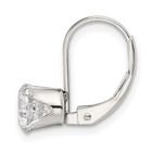 Sterling Silver 6 0 Cz Leverback Single Earring
