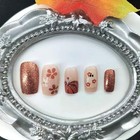 Halloween Press On Nails Short Square Fake Nails Cute Ghost Flower Designs-26
