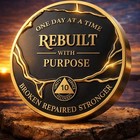     10 Year Sobriety Coin Aa Chip  Alcoholics Anonymous Recovery Medallion Token