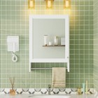 Wall Mounted Mirror Cabinet With Adjustable Shelf   Storage For Bathroom White