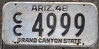 Arizona 1948 License Plate Original Pima County Tucson