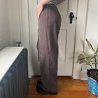 Vintage 90s Y2k Low Rise Wide Leg Pin Stripe Brown Trouser Pants