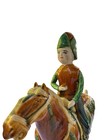 Antique Chinese Tang Dynasty Sancai Glaze Warrior On Horse Statue  15   