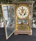 Antique C 1900 Gilbert Crystal Regulator Clock Runs Good - See Video - Read