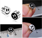 Stainless Steel Happy Face Stud Magnetic  Earrings Unisex Fashion Jewelry Men