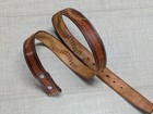 Vintage Handcrafted Buckle Belt 34 Cowhide Leather Western Brown Tooled Rustic