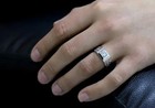 925 Sterling Silver Crystal Ring Men Adjustable Size Shiny Fashion Jewelry Gift