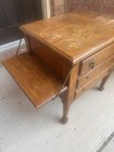 Davis Cabinet Company Walnut Sewing Cabinet Table W  Drop-leaf Sides   Drawers