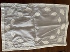 Vintage Madeira Hand Embroidered Linen Organdy Leaf Placemats Set Of 8 White