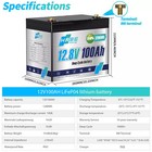 36v 100ah Lifepo4 Lithium Battery Deep Cycle 3 Group 12v 100ah For Rv Home