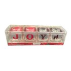 Yankee Candle -set Of 4 Lettered Candle Holders W candles- Love  Joy Noel-new 