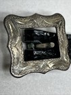 Vintage Sterling Belt Buckle Etched