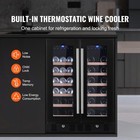 Wine Cooler 24  Dual Zone Cabinet Beverage Refrigerator Built-in Fridge